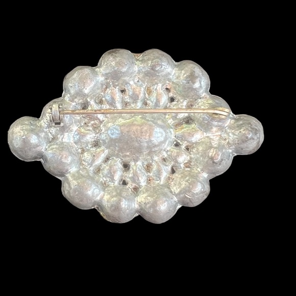 Large Antique Rhinestone Brooch 1930s Pot Metal Diamanté Paste Rhinestone - Picture 2 of 10